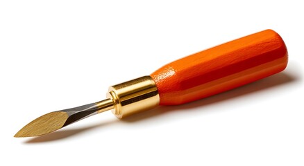 Craftsman s wooden handle tool with sharp metal blade