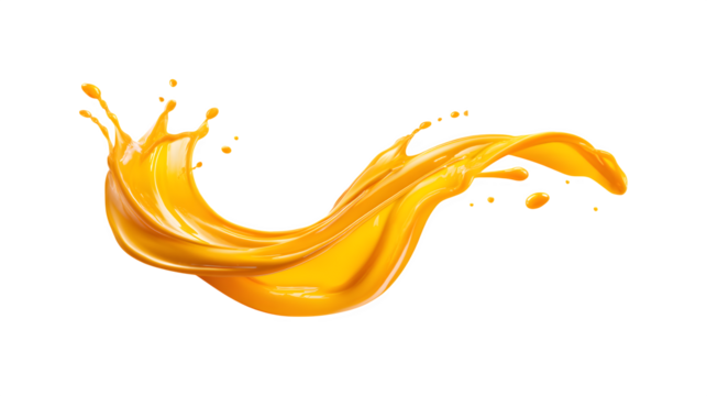 Juicy orange liquid depicted in an abstract artistic style