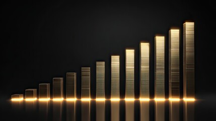 Obraz premium Gold Coins Stacked in Increasing Order Showcasing Growth and Investment Prosperity in Financial Background