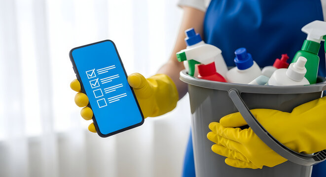 Streamline your cleaning tasks with our innovative mobile app, designed for seamless scheduling and efficient organization of your cleaning supplies and services.