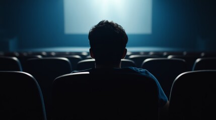 Cinematic experience movie theater visual content intimate environment rear view engaging atmosphere for film enthusiasts