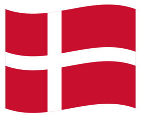 Fototapeta premium Waving Rectangle Denmark Flag Europe Country