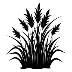 Mistbloom Grass vector clean black silhouette design white background