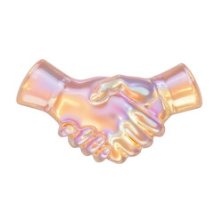 Glossy transparent sculpture 3D icon handshake