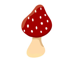 Mushroom vector illustration with red color on the top, perfect for complete autumn theme design