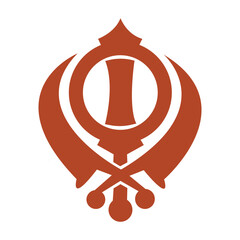 Vector minimalistic illustration of the holy symbol of khanda a religious symbol for sikhs