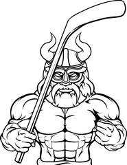 A viking man ice hockey sports team cartoon mascot