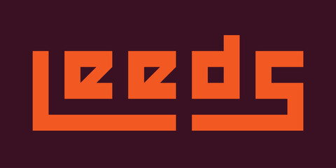 Bold Geometric Leeds Typography Illustration Art Creative Abstract Design