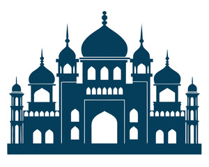 Iconic islamic architecture silhouette of a grand mosque or palace
