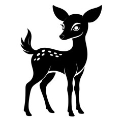 Fawn shadow vector clean black silhouette design white background