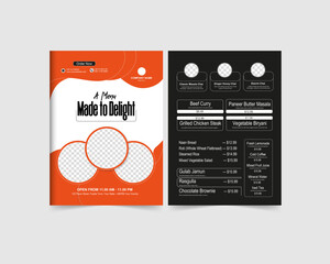 Food Menu Template Layout, Restaurant Food Menu design Vector Food Menu design 