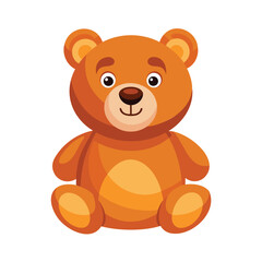 Fototapeta premium Cute cartoon brown teddy bear sitting and smiling