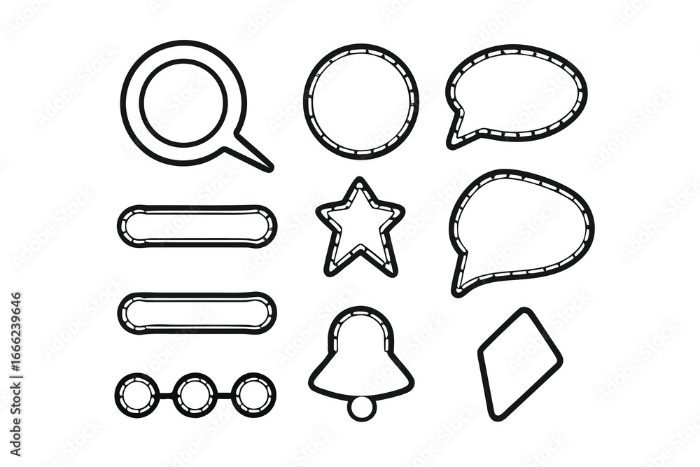 Poster minimalist communication ui line art icon set – chat bubbles, messages & notifications