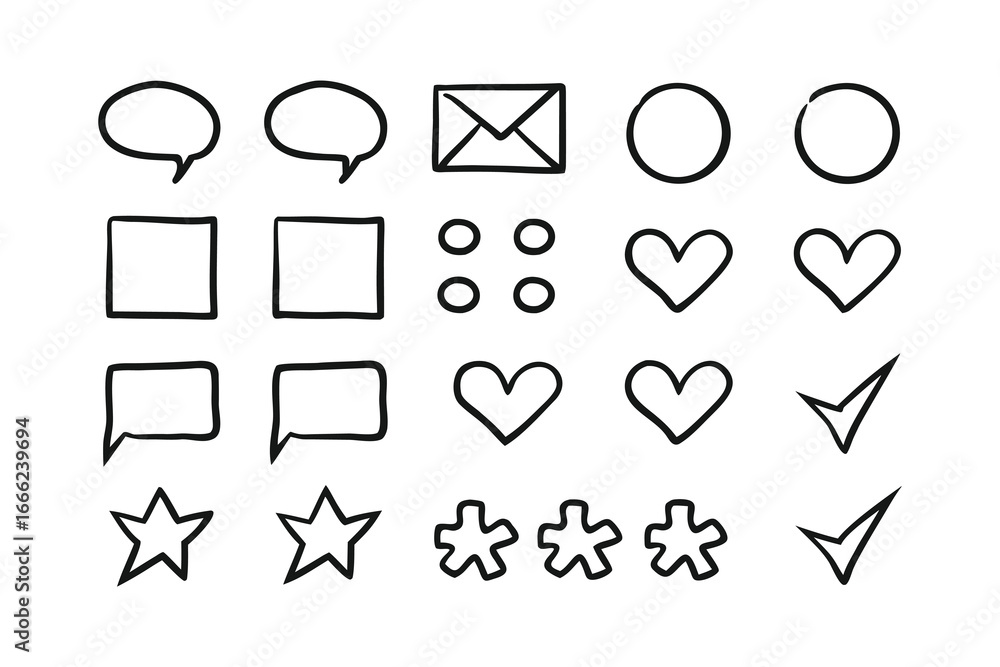 Poster minimalist communication ui line art icon set – chat bubbles, messages & notifications