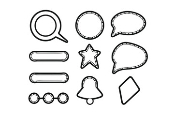 Minimalist Communication UI Line Art Icon Set – Chat Bubbles, Messages & Notifications