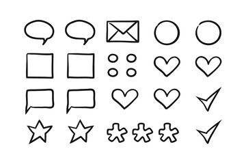 Minimalist Communication UI Line Art Icon Set – Chat Bubbles, Messages & Notifications