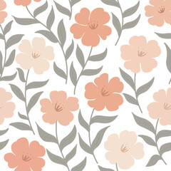 Seamless floral pattern, repeating pattern design of floral in delicate colors. Graphic  illustration.