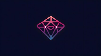 Geometric diamond logo with linear minimalist design