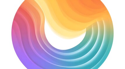 Flat wave circular icon with gradient fill