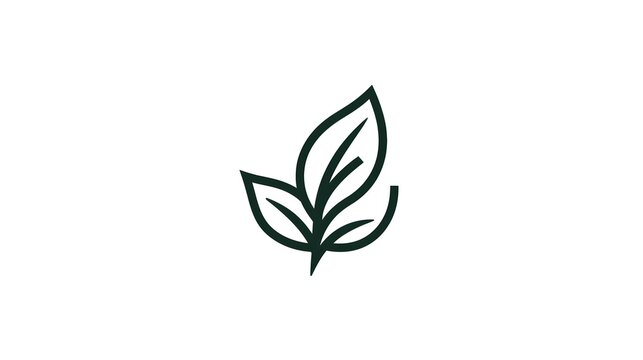 Clean monoline logo with abstract leaf design