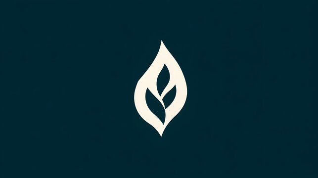 Clean monoline logo with abstract leaf design