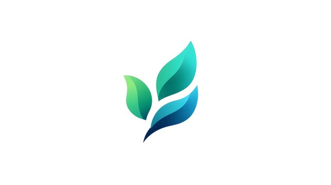 Clean monoline logo with abstract leaf design