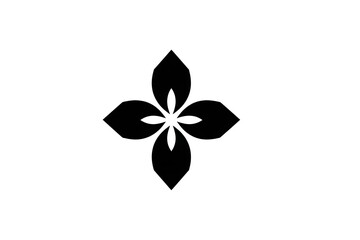 Abstract minimalist flower icon logo with symmetry