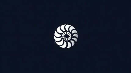 Simple spiral shell minimalist logo design