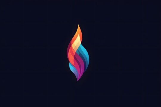 Abstract flame logo with geometric gradient
