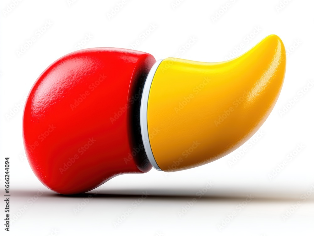 Poster dynamic interplay of red and yellow in an abstract visual design, creating a vibrant energetic artwo