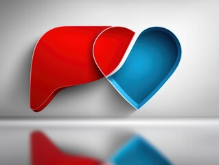 Two livers, a comparative anatomical study in red and blue two