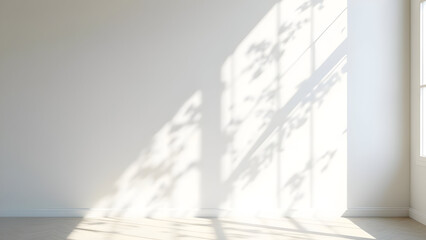 Fototapeta premium empty room with a window and shadow on the wall