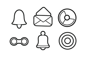 Notification Status UI Icons Set – Minimalist Line Art Vector