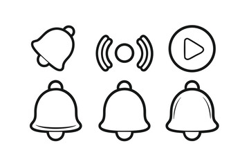 Notification Status UI Icons Set – Minimalist Line Art Vector
