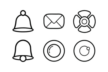 Notification Status UI Icons Set – Minimalist Line Art Vector