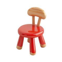 A red and wooden child's chair
