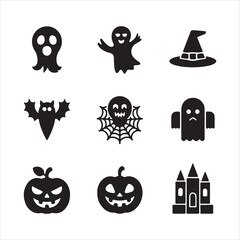 halloween icons set
