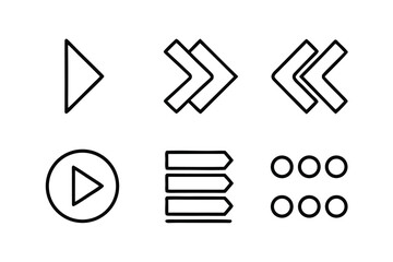 Navigation Menu Icons – Minimalist Line Art Icon Set