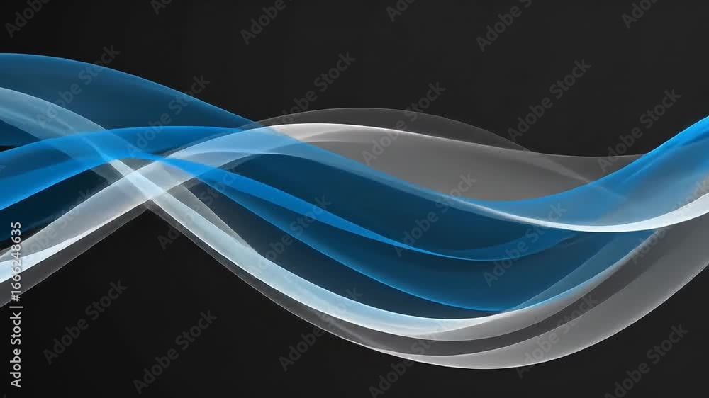 Poster abstract gray and blue waves on a dark background art pattern modern design graphic curves and lines