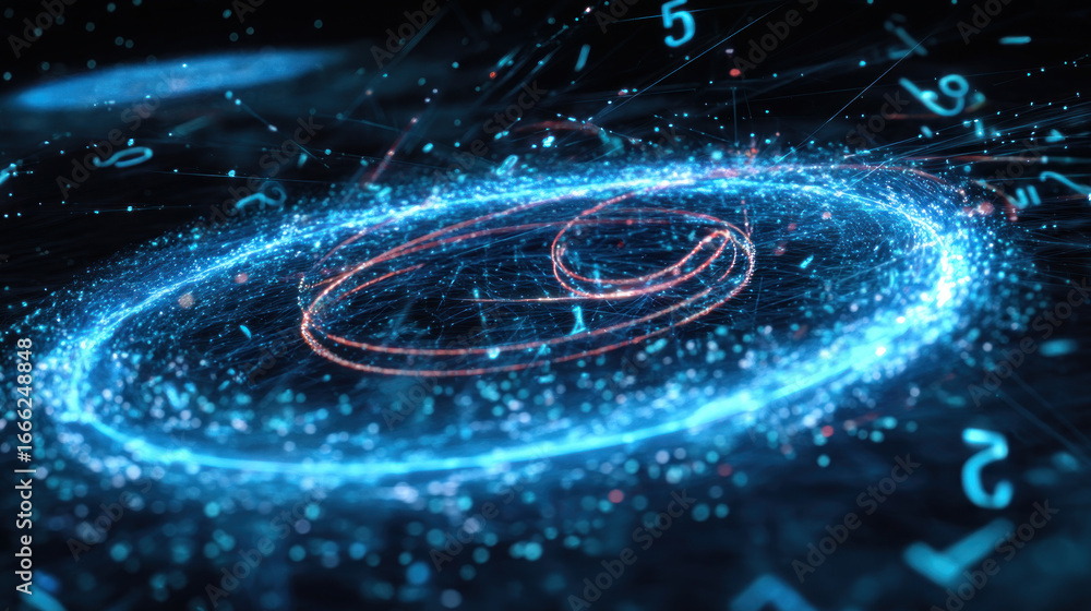 Fototapete abstract 3d sphere with interconnected lines and nodes, symbolizing a big data futuristic digital ne