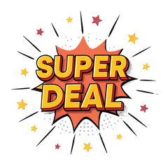 Vibrant Super Deal Illustration for Promotions and Advertising with Stars and Explosion Effect Creating a Dynamic and Eye catching Design for Marketing Materials