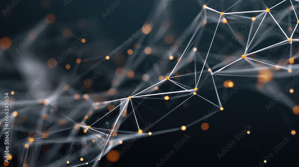 Fototapete abstract 3d sphere with interconnected lines and nodes, symbolizing a big data futuristic digital ne