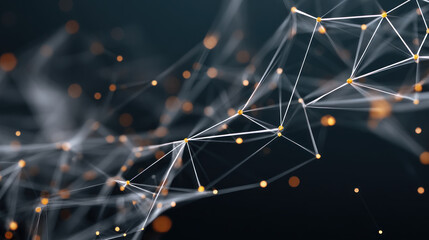 Abstract 3d sphere with interconnected lines and nodes, symbolizing a big data futuristic digital network .Digital Artificial Intelligence background with particles. 3D wireframe geometric sphere