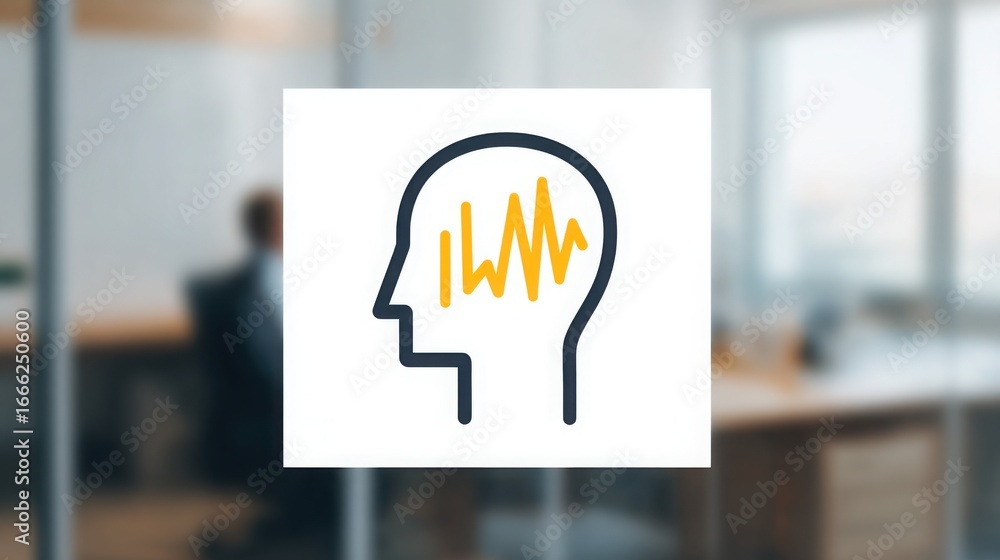 Poster head with sound wave illustrating the interplay of emotions and audio in a modern user interface con