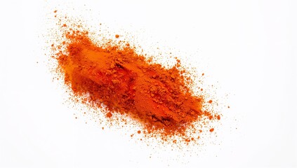 Scattered Orange-Red Spice Powder on White Surface Representing Culinary Flavor, Natural Ingredients, Food Photography, and Traditional Cooking Culture — Generative AI
