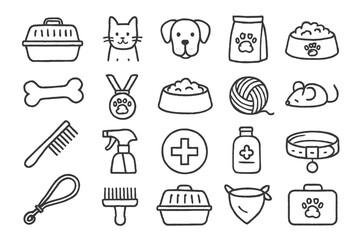 Pet Care and Supplies Doodle Icons animal