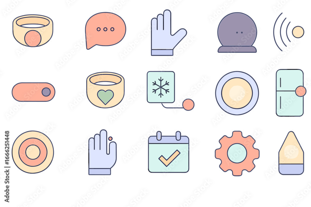 Poster modern flat icons for user interface and web design