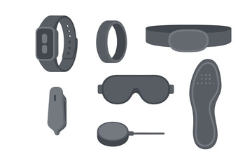 Fototapeta premium Modern Wearable Health and Fitness Gadgets, Minimalist flat design
