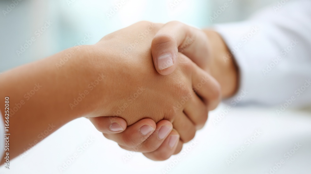 Aufkleber a close-up of two people engaging in a handshake symbolizing mutual respect and understanding in a n
