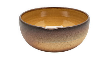 Ceramic bowl brown and gold isolated on transparent background